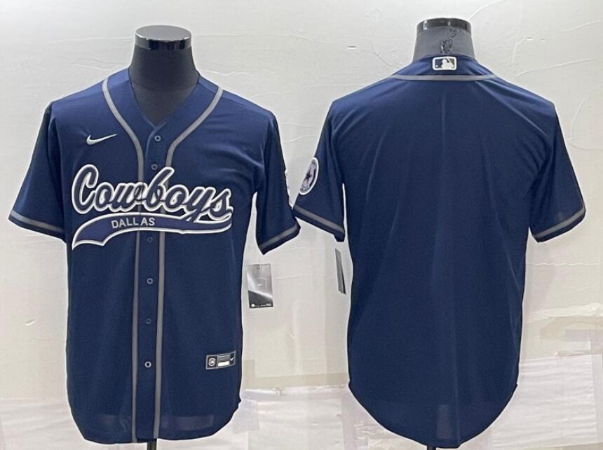 Men's Dallas Cowboys ACTIVE PLAYER Custom Navy Cool Base Stitched Baseball Jersey